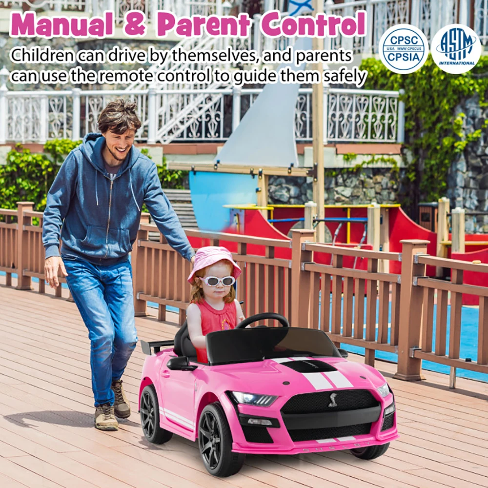 12V Kids Ride on Car Electric Vehicle Remote Control USB Port Radio Music Player High Low Speed & Soft Start Racing Car for Kids