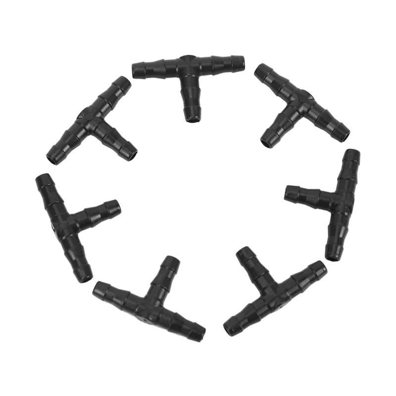 ABFS 600Pcs 1/4 Inch Universal Barbed Tee Fittings, Drip Irrigation Barbed Connectors For 1/4 Inch Water Hose Connectors