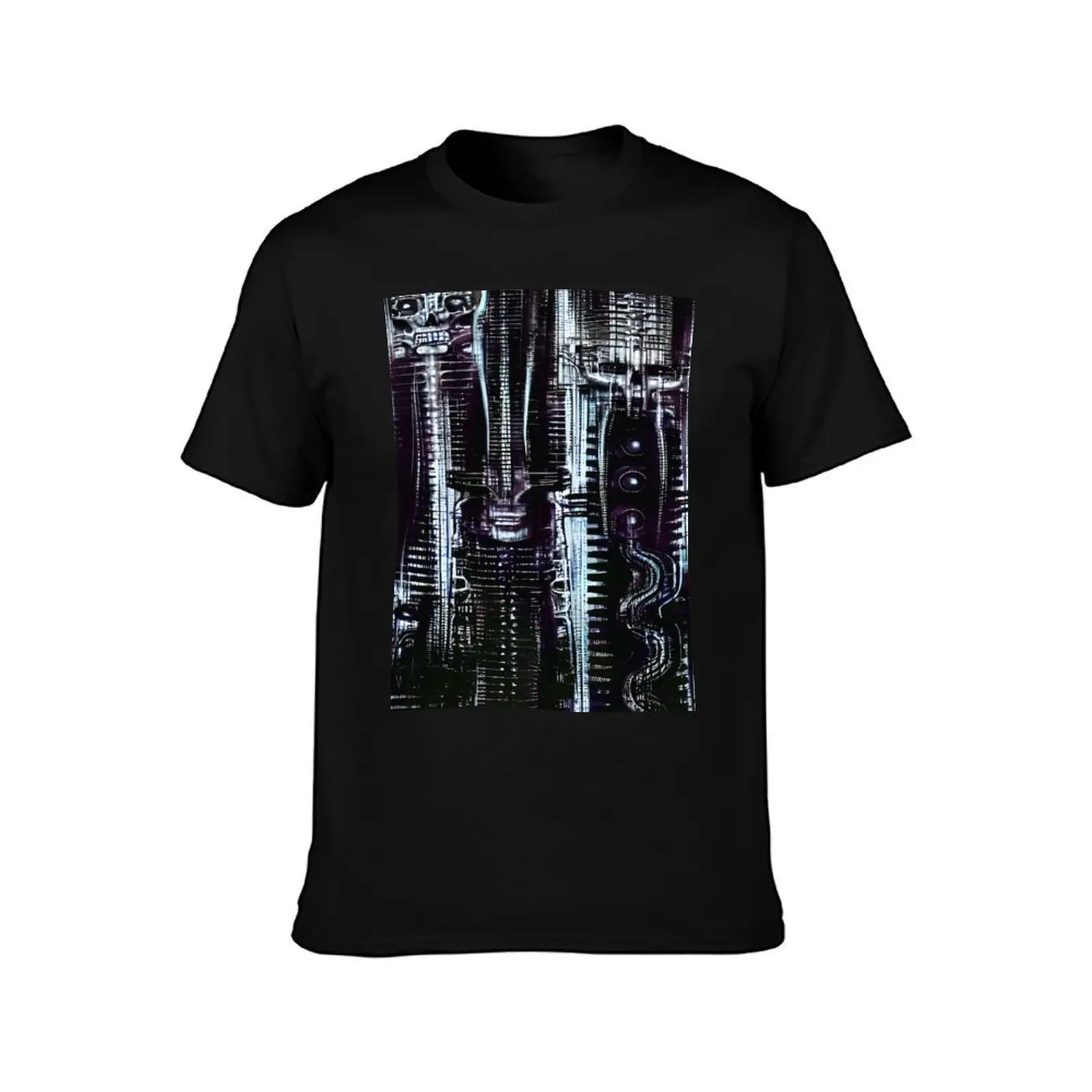 HR Giger Steampunk Pattern T-Shirt Summer Casual Cotton Tee Oversized Streetwear Tops Vintage Graphic Print Unisex Men Women