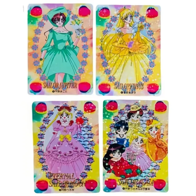 Sailor Moon Flash Card Usagi Tsukino Mizuno Ami Kino Makoto Wedding Dress Series Diy 10 Sheets Action Toy Figure Game Collection