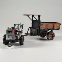 Spary 1:24 Walking Tractor Alloy Diecast Retro Truck Model Home Interior Decoration Collection Ornament With Sound Light Toys
