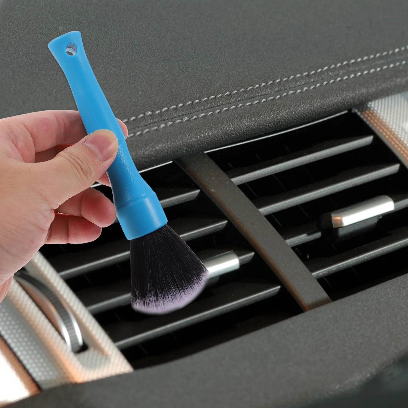 2 قطعة مجموعة فرشاة تفصيل ممتازة أدوات تنظيف السيارات فتحات الهواء السيارات الداخلية دائم مريح مقبض طويل لا خدش السيارات #5