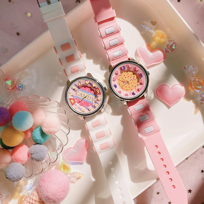 Women's Watch Candy Color Silicone Tape Girls' Quartz Watch