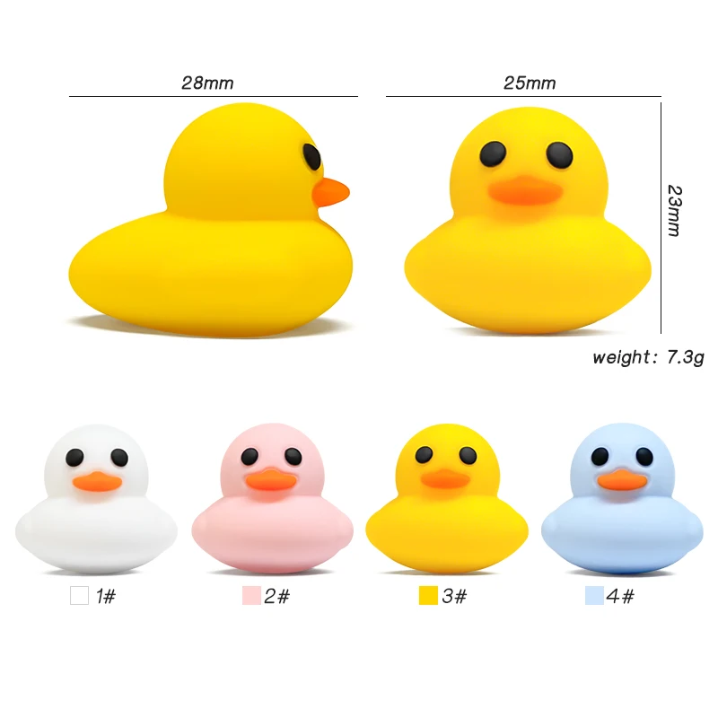 

10pcs 3D Silicone Duck Bead BPA FreeTeething Infant Chewable Dummy Necklace Pacifier Toy Accessories