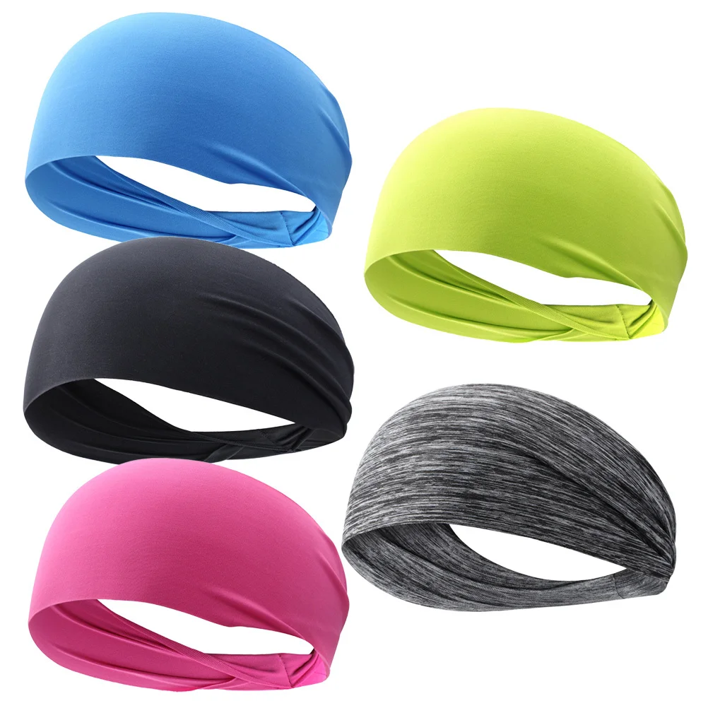 

5Pcs Sports Headband Quick Dry Sweatproof Elastic Hair Hoop for Running Workout Yoga Fitness Headwrap Hair Accessories