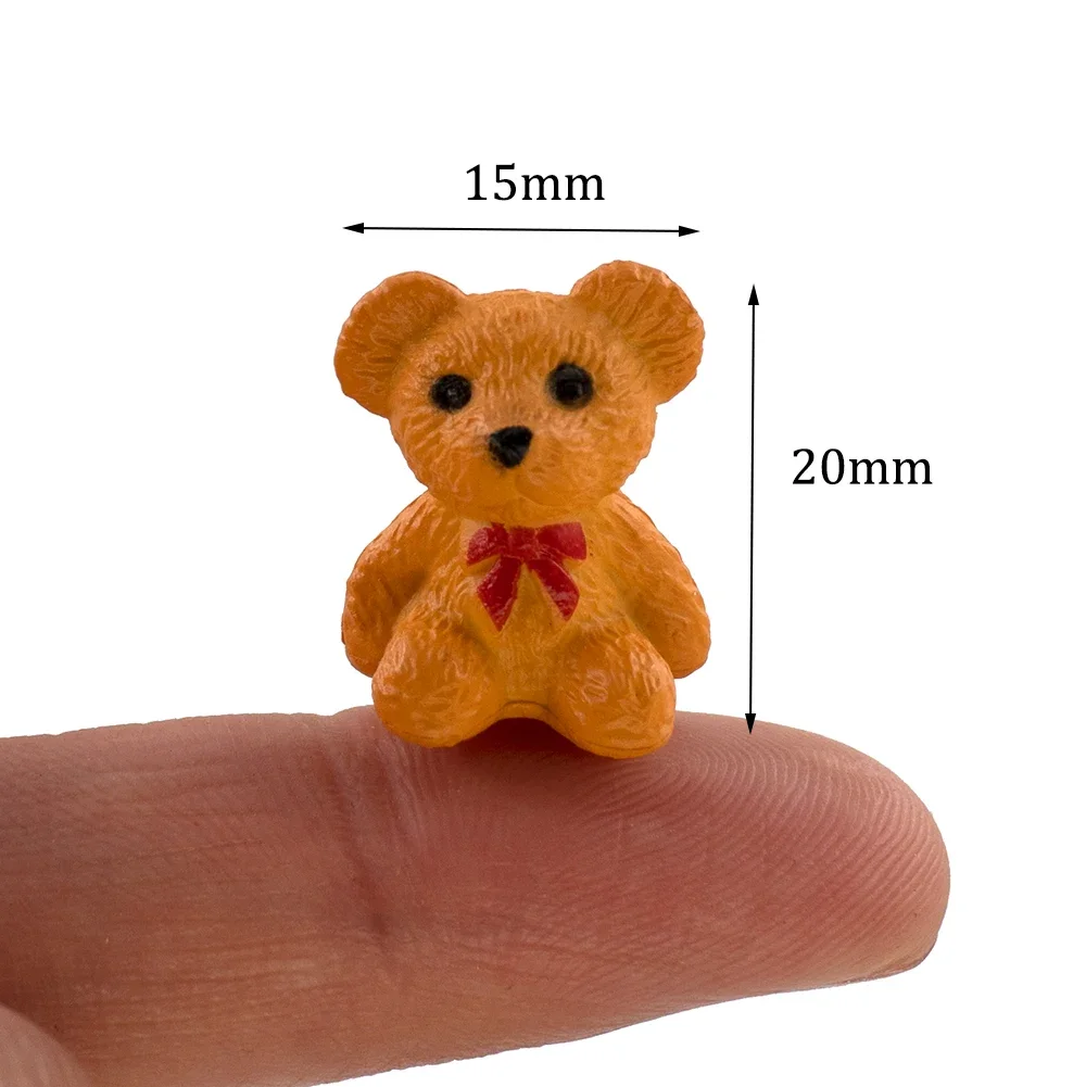 3Pcs 1/12 Dollhouse Miniature Accessories Mini Resin Bear Animal Figure for Doll House Home Decoration ob11 bjd