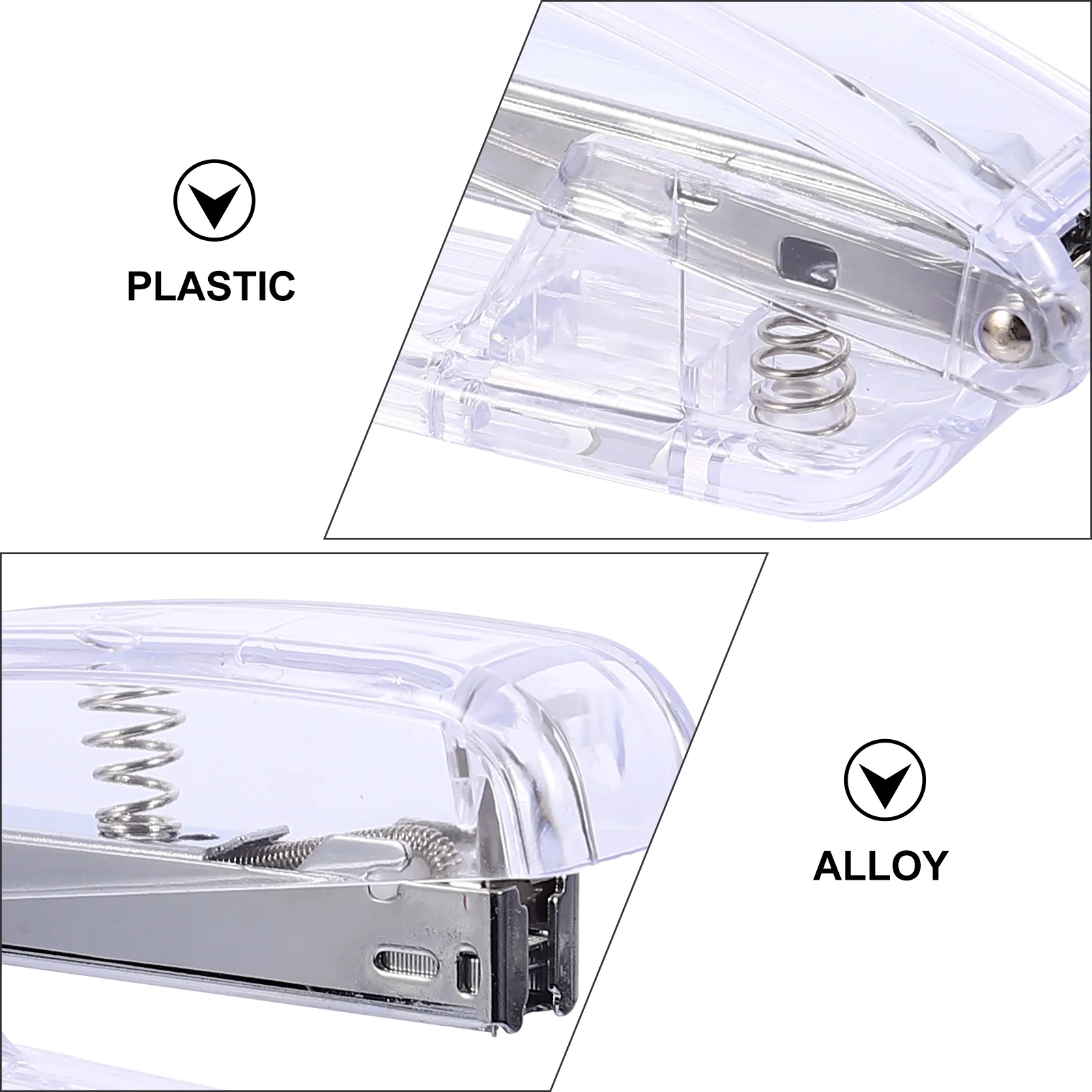 

Creative Plastic Stapler Book Binding Tool Portable Transparent Paper Stapling Machine For School Office Travel Handheld