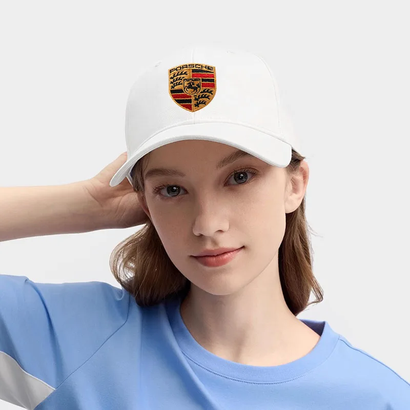 Porsche Emblem Embroidered Car Adjustable Racing Sport Baseball Hat Casual Cap For Porsche Cayenne Panamera Macan 911 718 Taycan