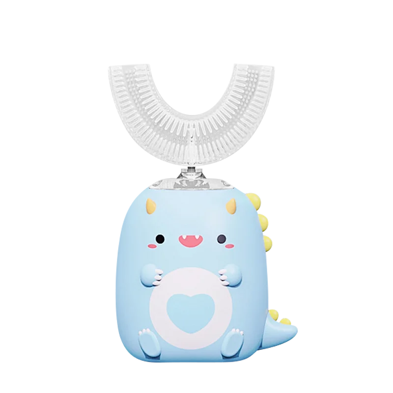 Inteligente escova de dentes elétrica crianças silicone automático ultra sônica escova de dentes padrão dos desenhos animados crianças 360 graus u forma