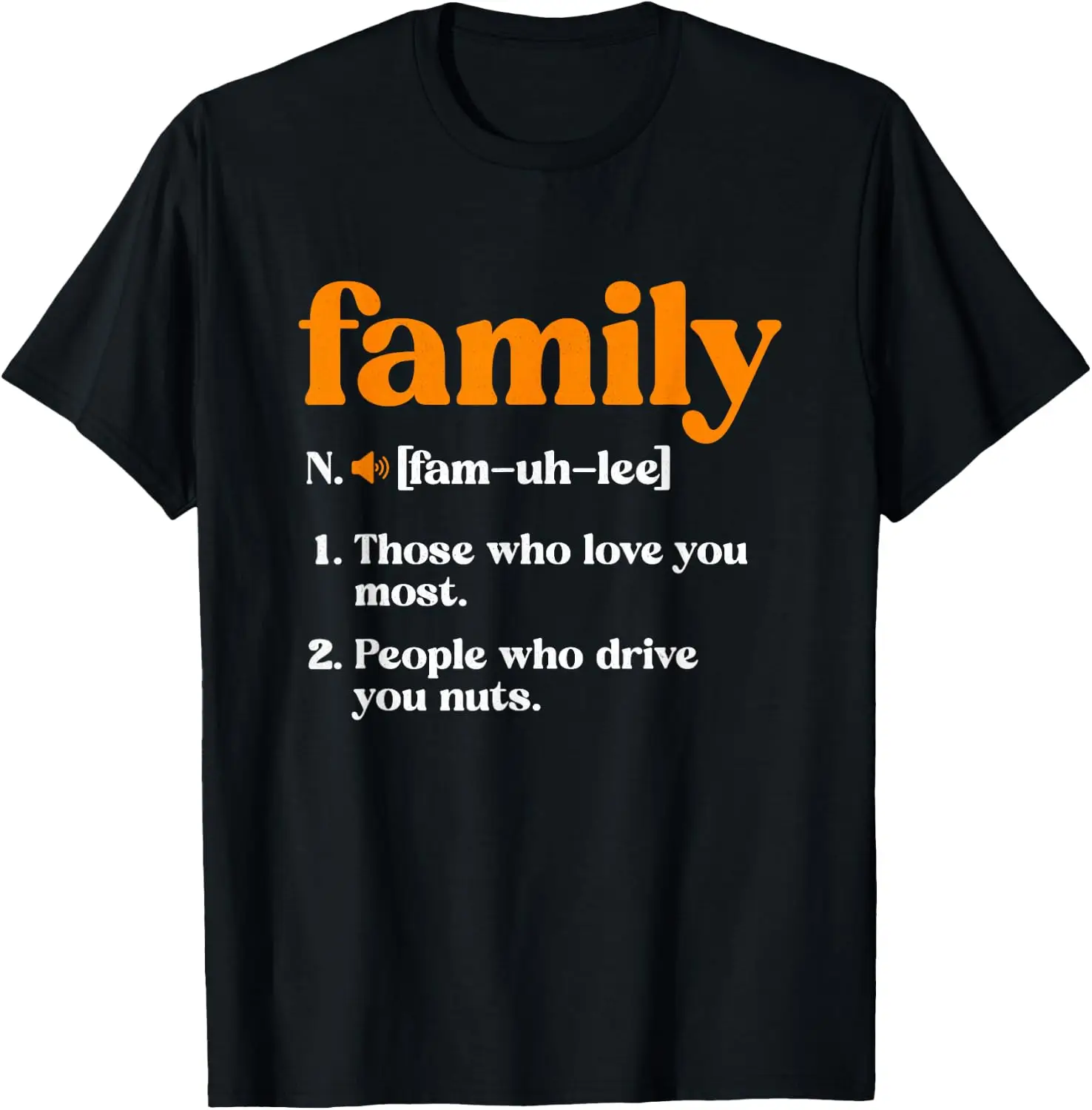 Funny Family Definition T-Shirt Men Vintage Graphic T‑Shirt, Casual Crew Neck Short Sleeve Retro Art Print Tee, Classic Distressed Style Printed Top