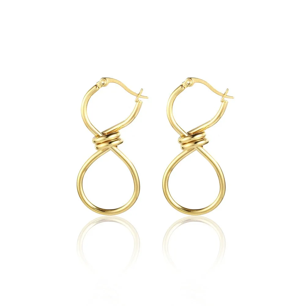 Stainless Steel Infinity Symbol Charm Simple Mathematics Creative Jewelry Earrings Women Gift For Her