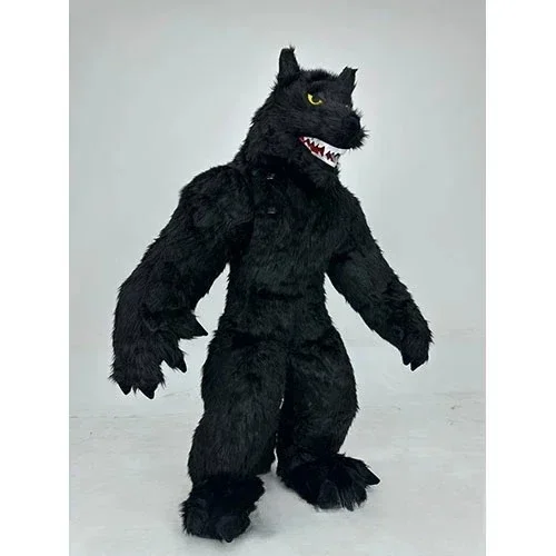 Giant Inflatable Grey Wolf Mascot Costume Adult Furry Suit Walking Doll Blow Up Fancy Dress for Halloween Animal Cosplay Outfits view 5