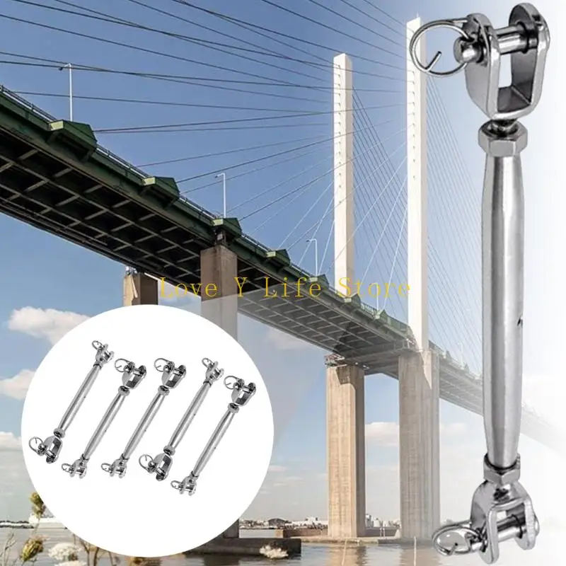 L74C 5Pcs Stainless Steel Turnbuckles Heavy Duty Jaw Ends For Stage Rigging Projects