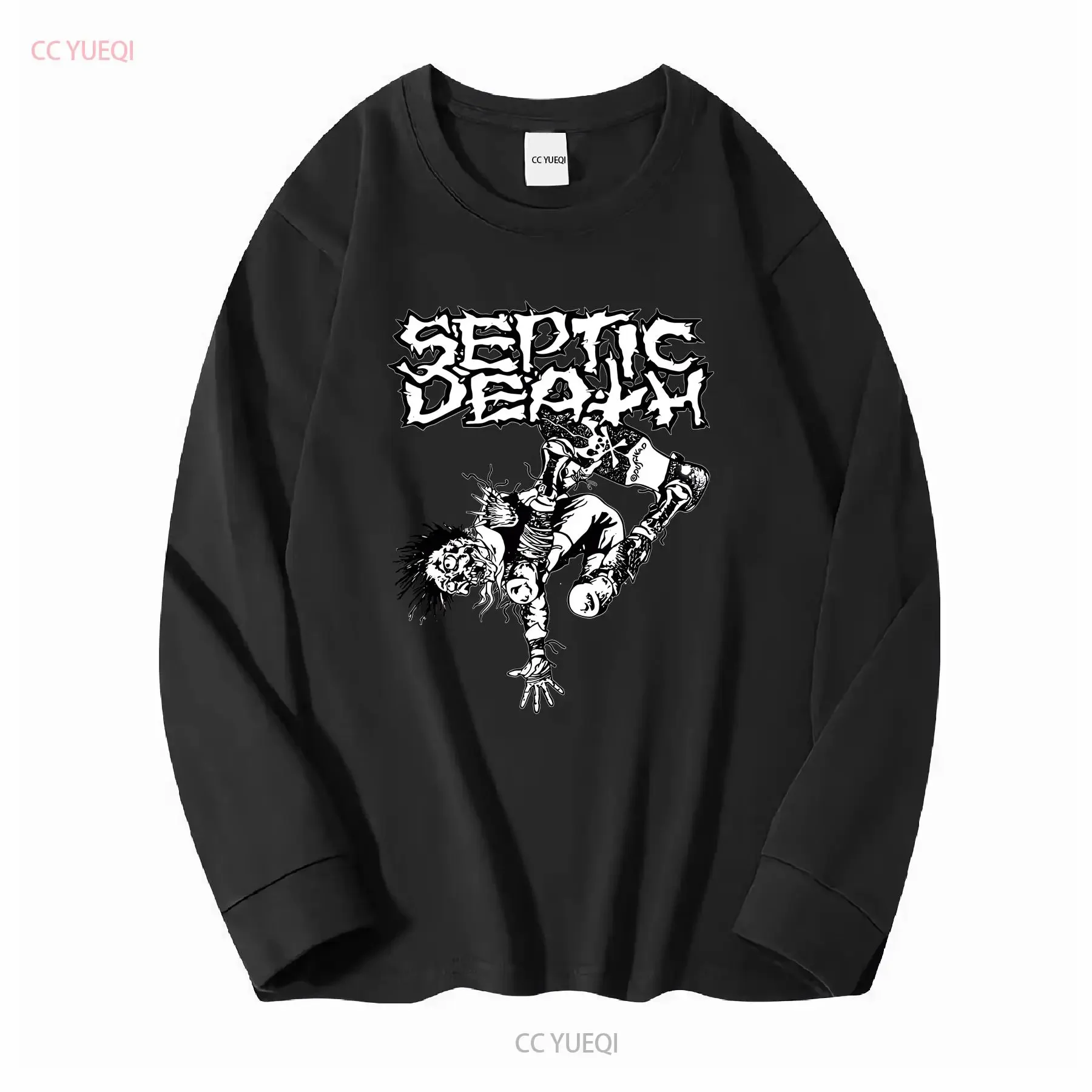 Septic Death skater shirt hardcore punk trashcore long or short sleeves vintage Washed Stylish graphic designer clothes Unisex