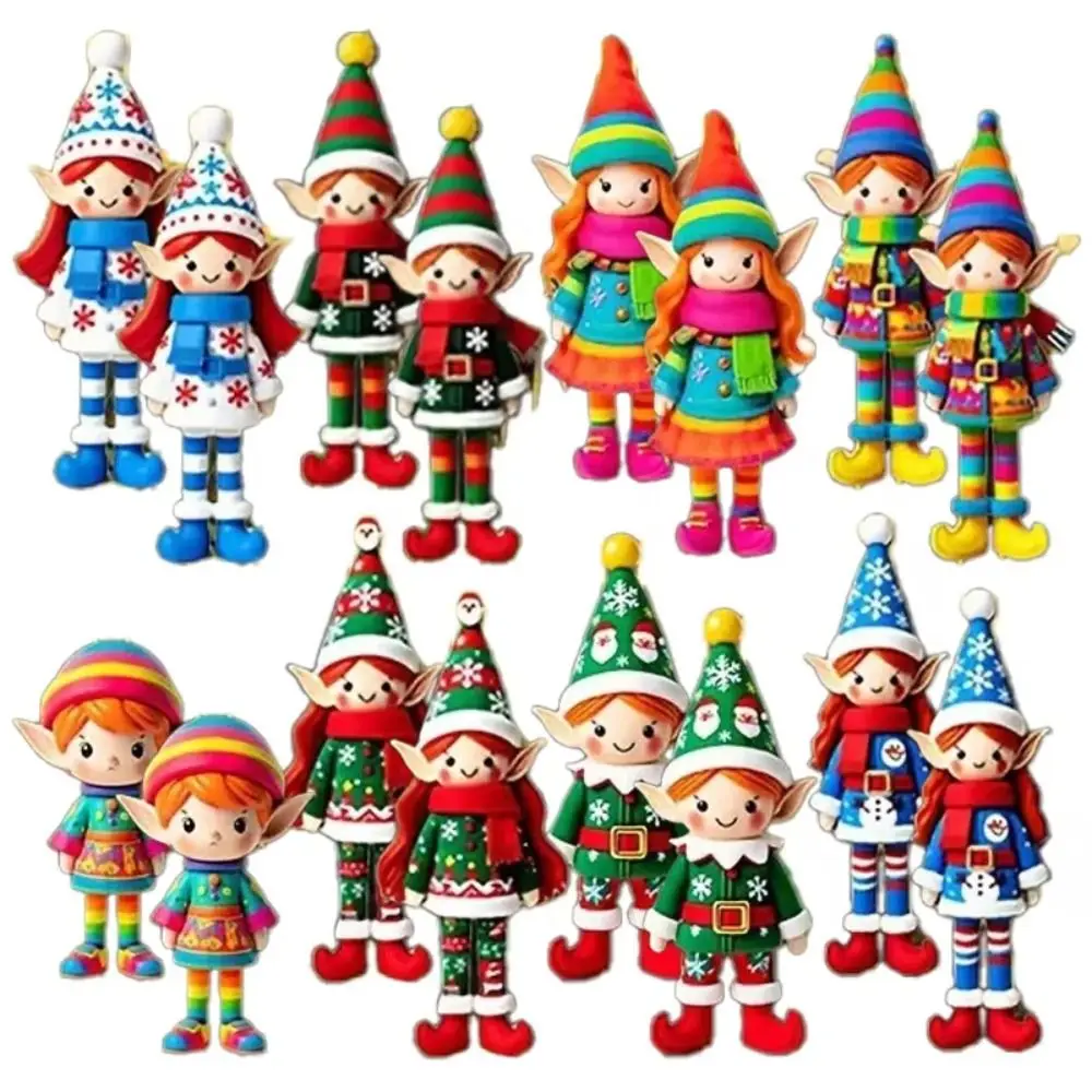 8/16/24Pcs Vintage Christmas Wooden Pendants Fantasy DIY Crafts Christmas Angel Pendant Cartoon Christmas Tree Angel Decorations