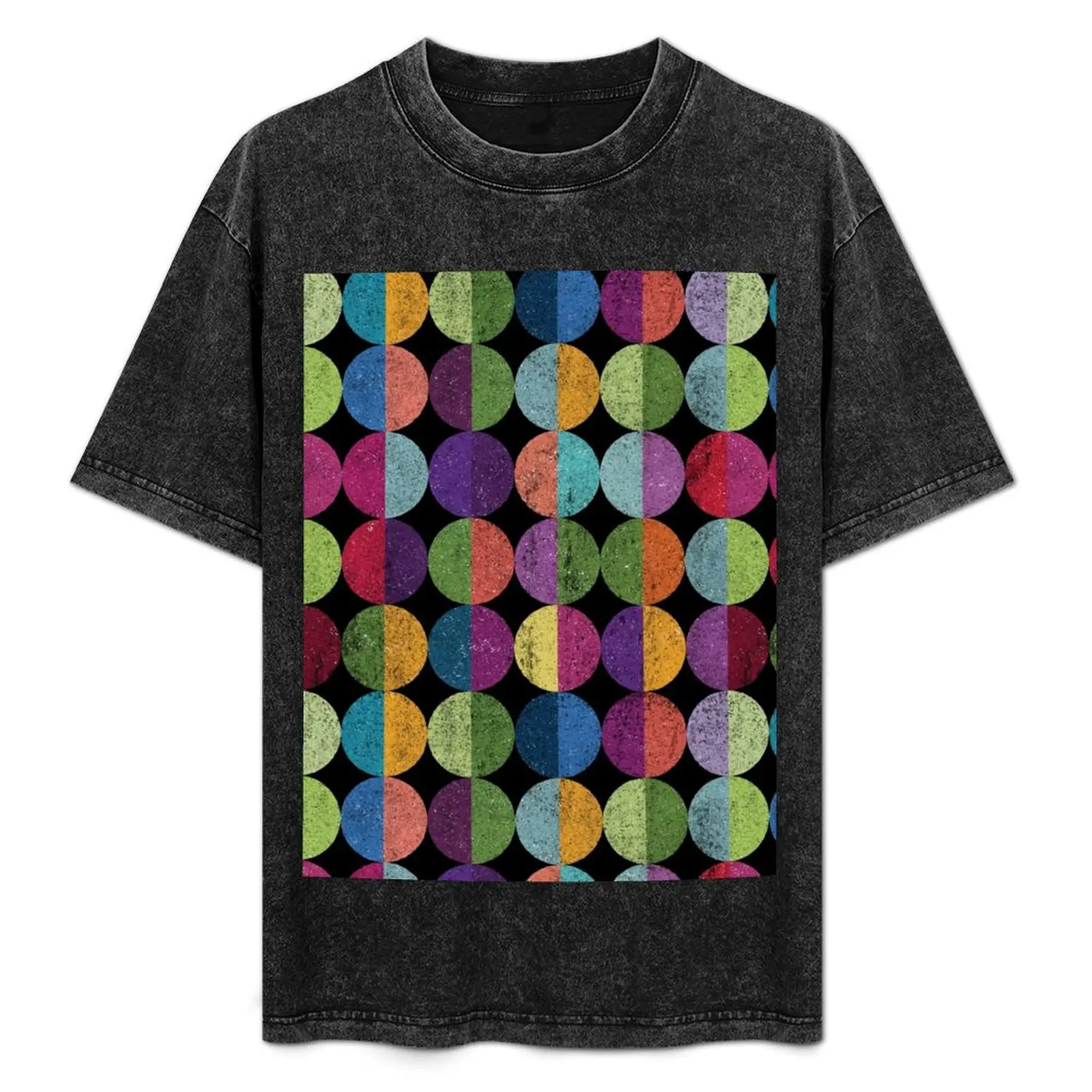 

Colorful Grunge Circles on Black T-Shirt Minimal Art Print T-Shirt