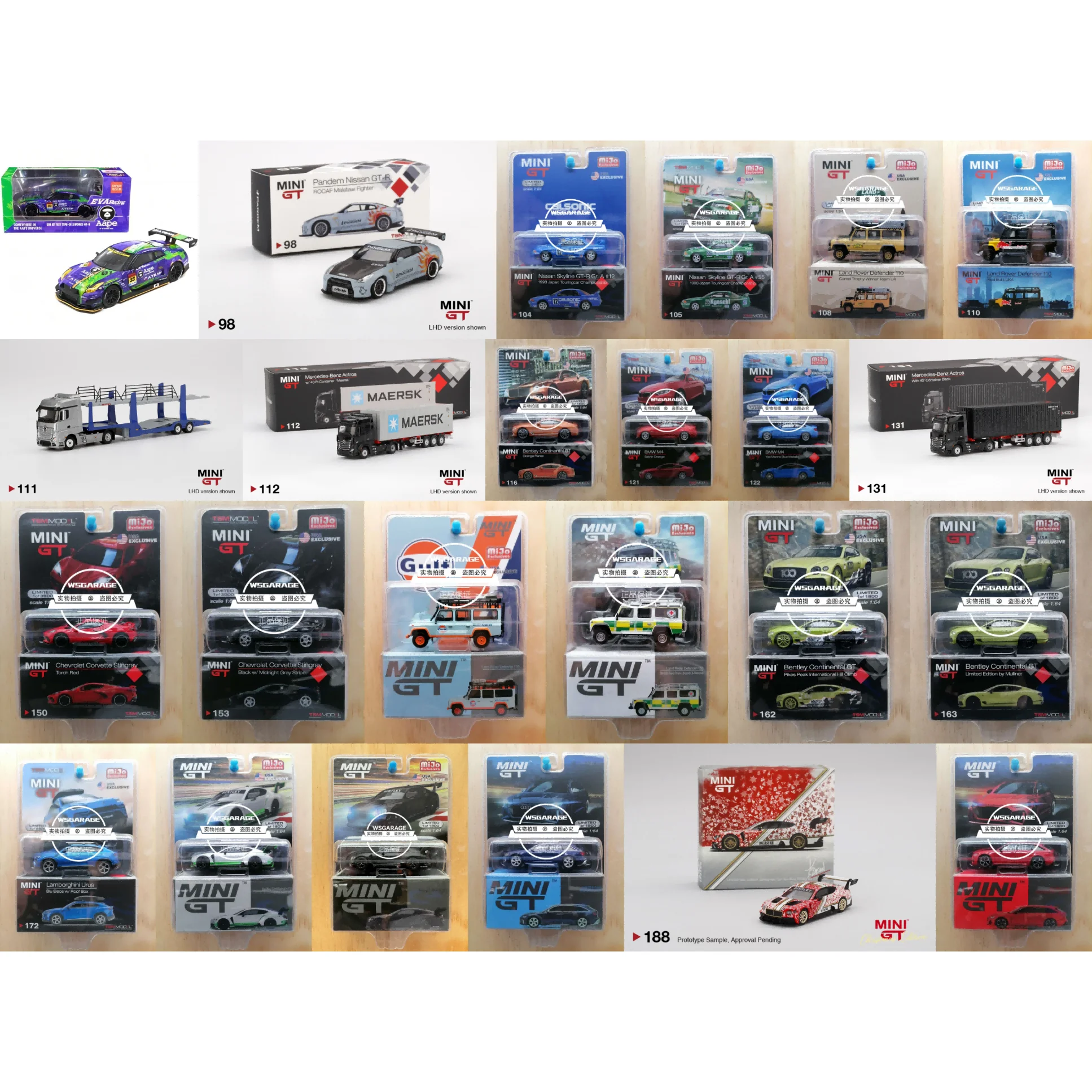 MINIGT-2 1/64 NISSAN Skyline R32 GT-R Nismo S-Tune land rover defend 110 rs6 avant m4 f82  Diecast alloy Model Car Kids