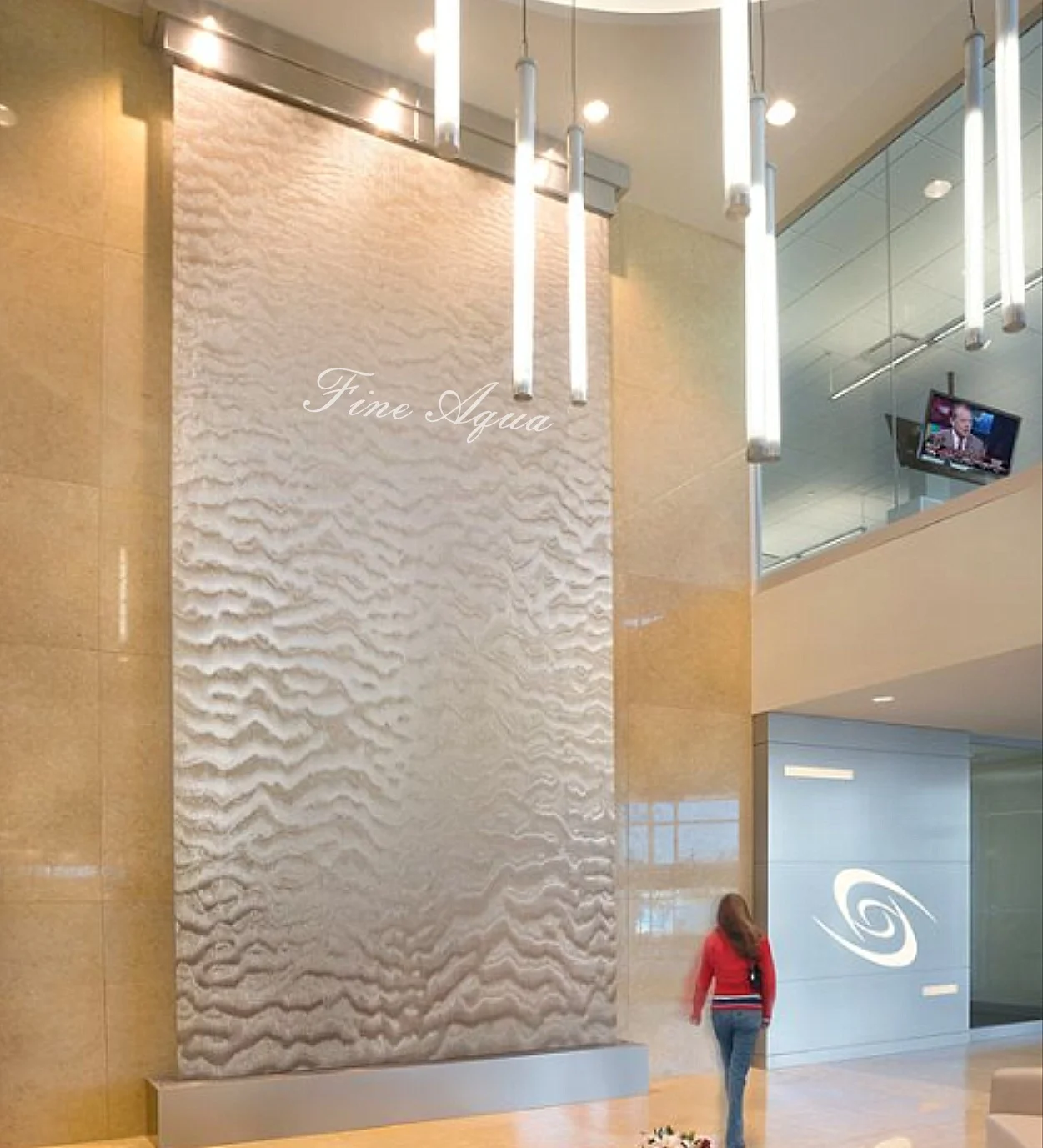 Modern Interior & Outdoor Decoration Waterfall Wall Screen & Room Divider Metal Light Emitting Diode