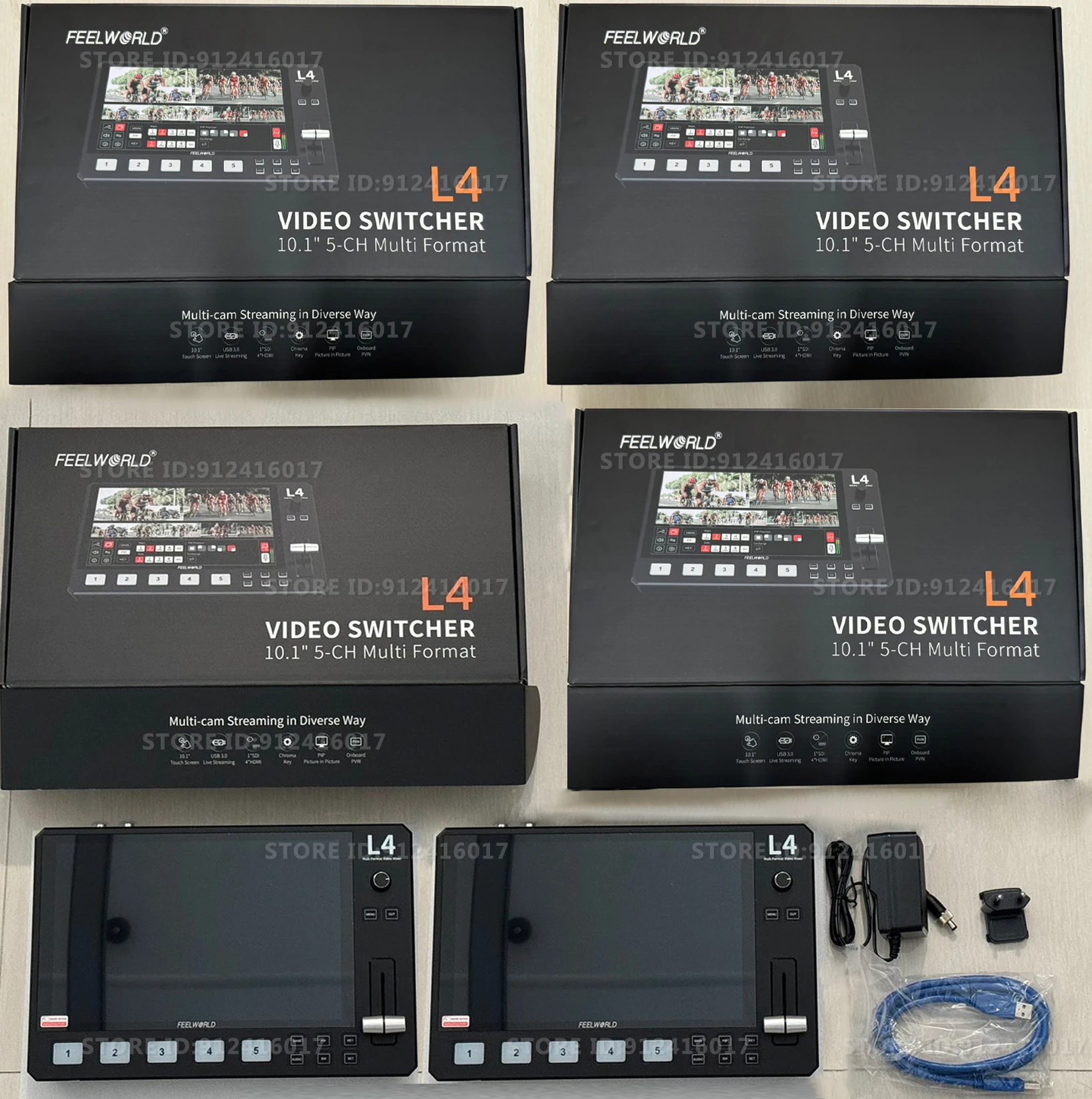 FEELWORLD L4 Video Switcher for Live Streaming Equipment Card Mixer Equipments Photo Studio Camera HDMI-compatibe