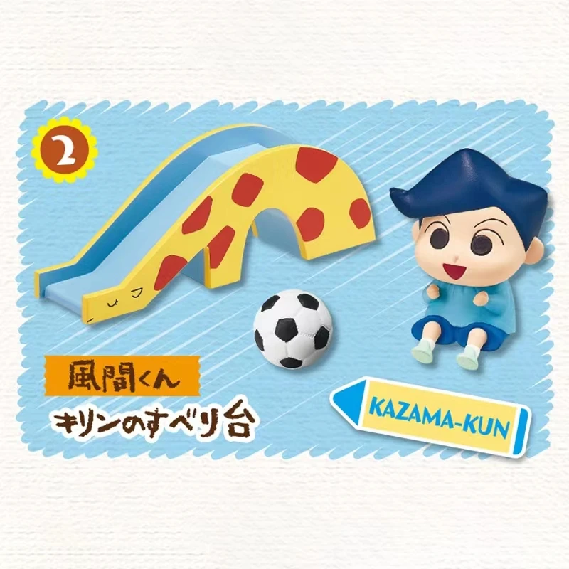 REMENT Capsule Toys Benvenuti alla scuola materna Shin-chan's con compagni di classe Tavolo da disegno con diapositive Sabbia Scena in miniatura Scatola cieca