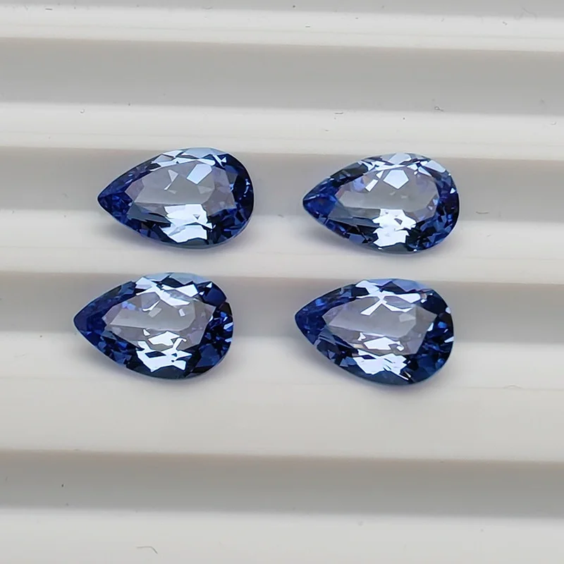 

Water Drop Shape Cornflower Artificially Cultivated Lift Method Synthetic Sapphire Pear Shape Loose Stone Wholesale