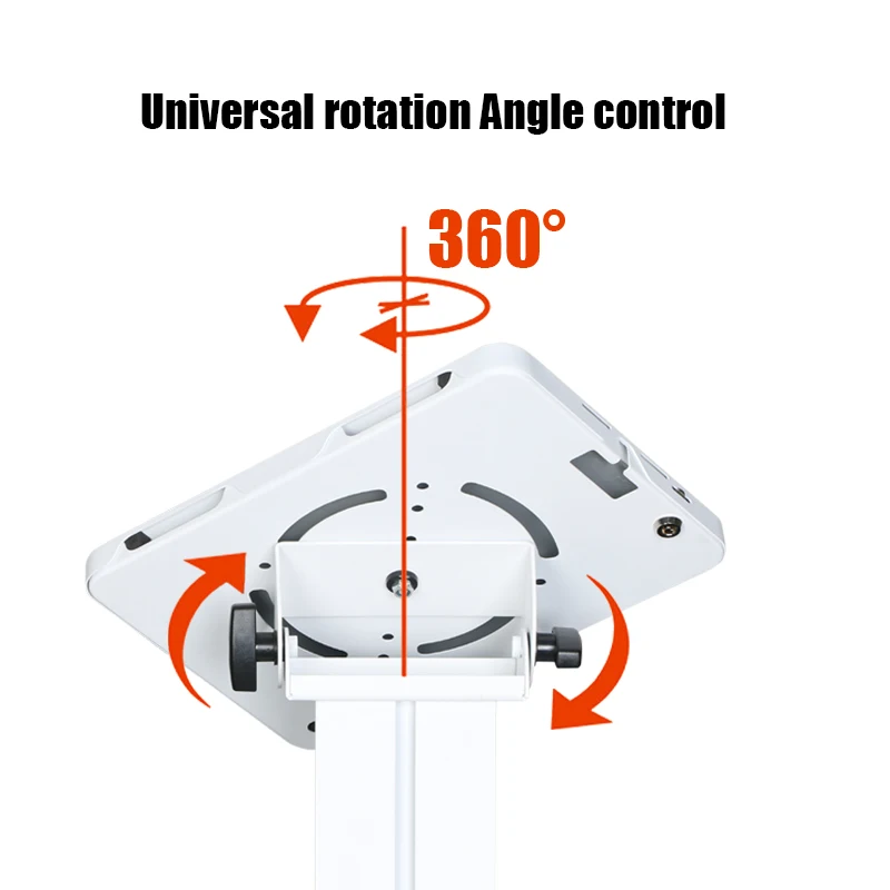 Silver Black White Aluminum Tablet Floor Stand 360 Degree Rotation Compatible For iPad