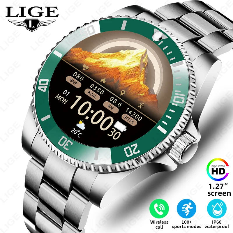 

LIGE 2026 Smart Watch Men 360*360 Full Touch Screen Waterproof Sport Fitness Smartwatch Women BT Call Smartwatch for Android iOS