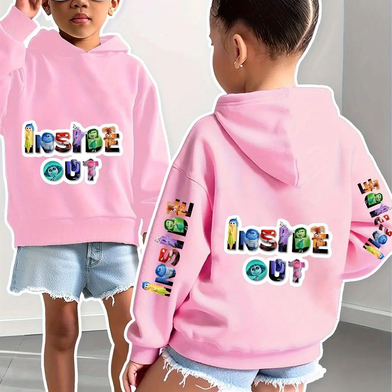 

Термокуртка с капюшоном из 100% хлопка с принтом по мотивам коллекции персонажей Disney Inside Out 2, осень-зима 2026, для детей и женщин