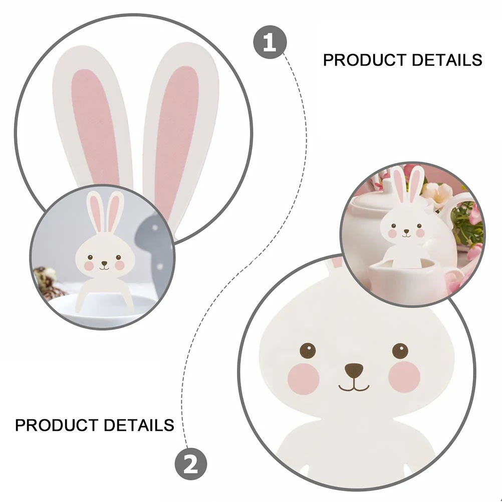 

32pcs Shaped Glasses Cards Decorative Cup Cake Toppers Kids Party Easter Rabbits Shaped Cards Birthday Theme Parties