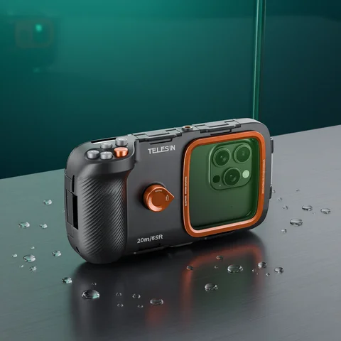 TELESIN Dalış Su Geçirmez Telefon Kılıfı Evrensel Telefon Kamera Çekim El Tutucu Çekim Yardımcısı Uzaktan Kumanda Kolu