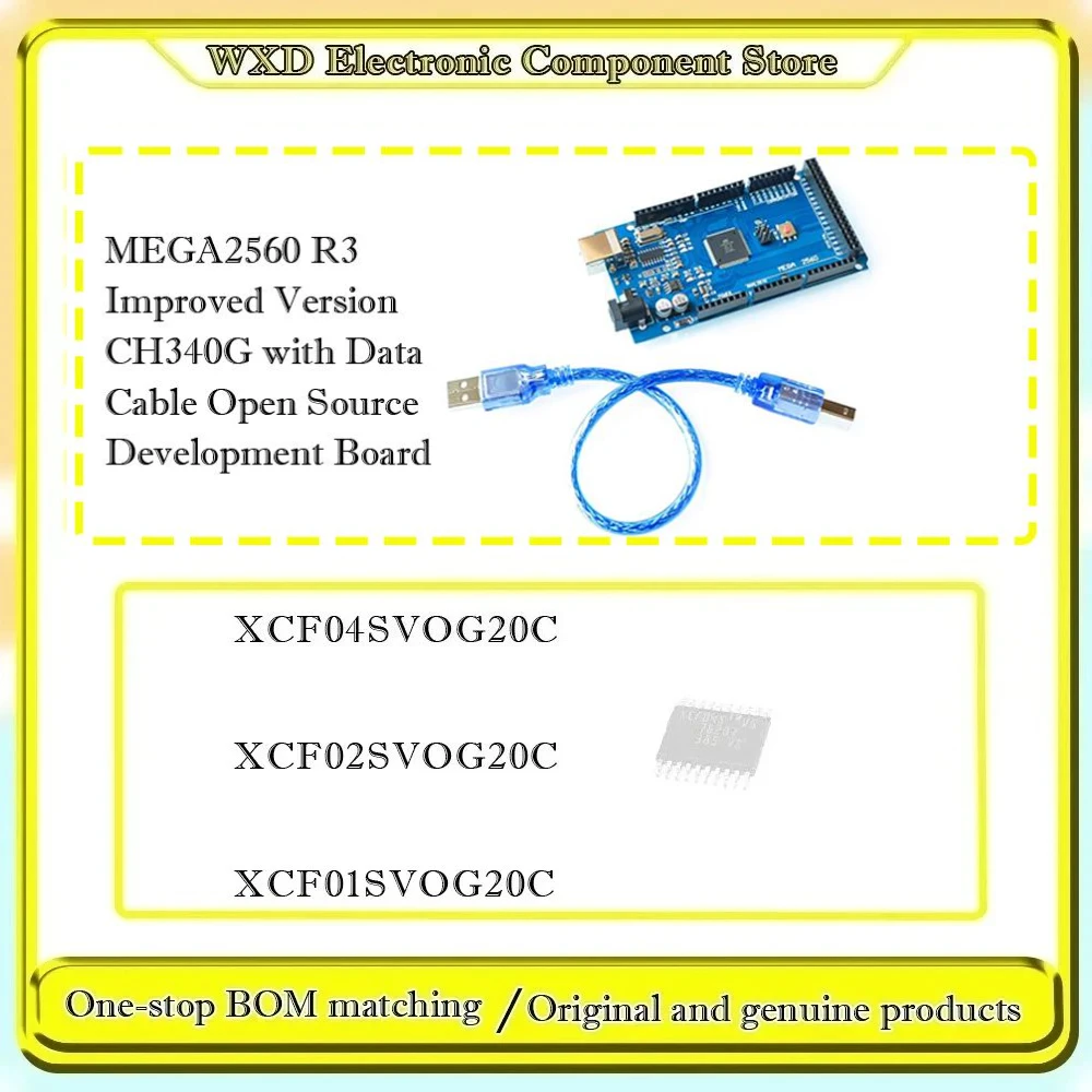 

XCF04SVOG20C XCF02SVOG20C XCF01SVOG20C MEGA2560 R3 Improved Version CH340G with Data Cable Open Source Development Board
