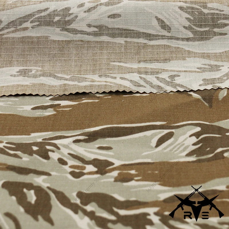 Vietnam War U.S. Army TIGER STRIP DESERT Camo Fabric Polyester Cotton TC6535 Tear-resistant Plaid Cloth Tigerstripe
