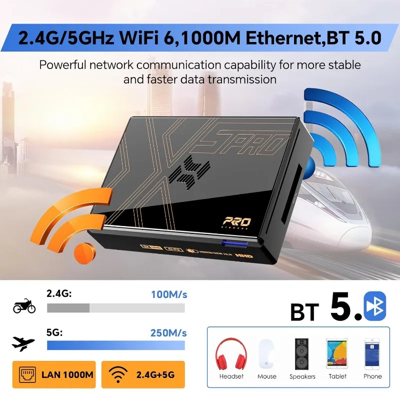 Kinhank Super Console X5 PRO مع 16000+ ألعاب، وحدة تحكم ألعاب ريترو متوافقة مع معظم المحاكيات، نظام التشغيل Android 12.0، مخرج 8K UHD،