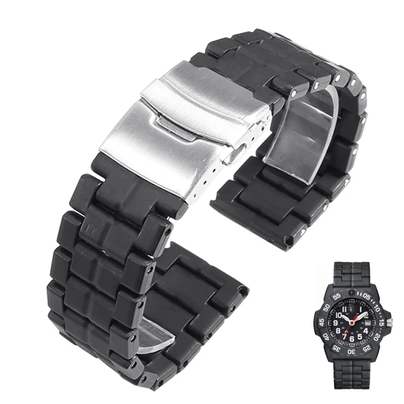 Plastic Fiber Strap Waterproof Strap For Luminox Men's Military Watch 3051 3160 3080 6402 Sports Waterproof Watch Strap 23mm