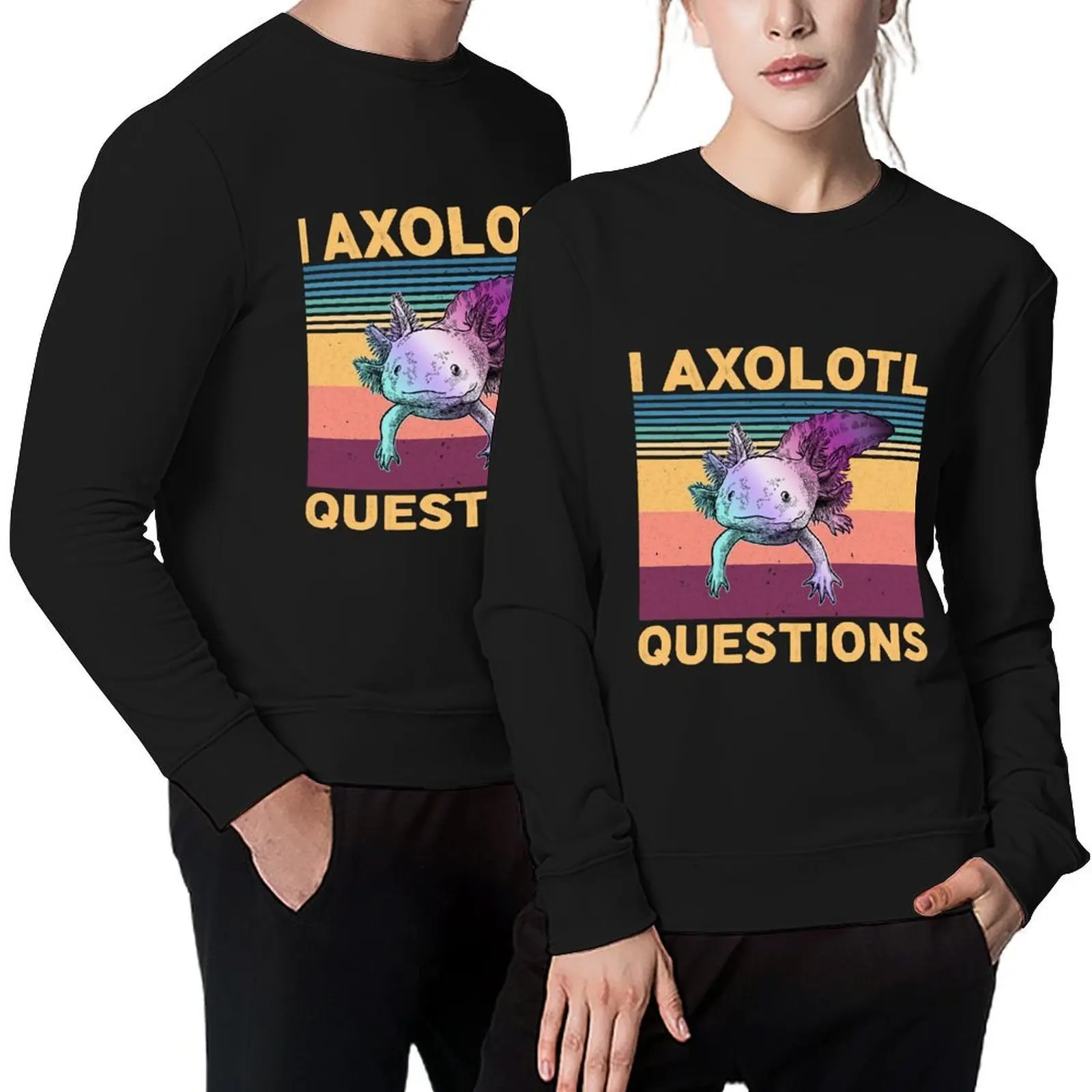 

I Axolotl Question Cute Pullover autumn jacket men japanese style korean autumn clothes graphic t shirts men sweatshirt male