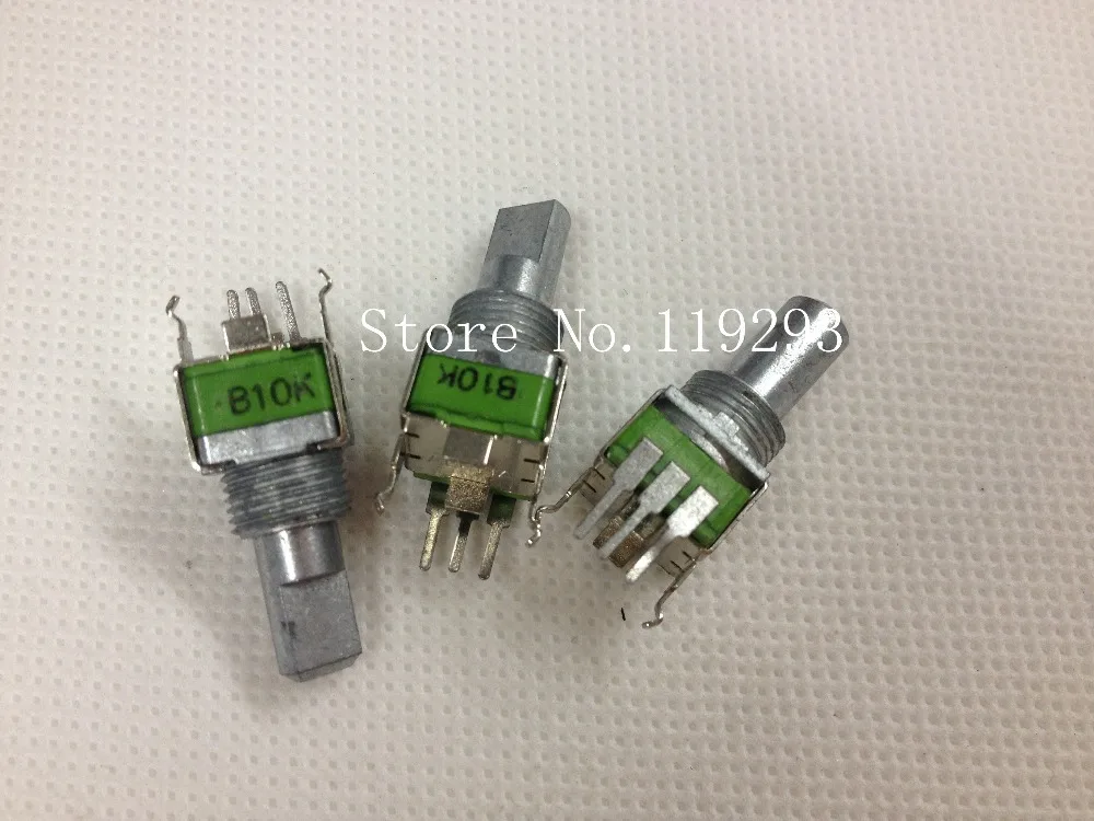 [Bella] Taiwan Geïmporteerde Alpha Alpha RK09 Precisie Potentiometer B10K B20K B50K Enkele Gebogen Voet Schachtlengte 15MM--10PCS/lot