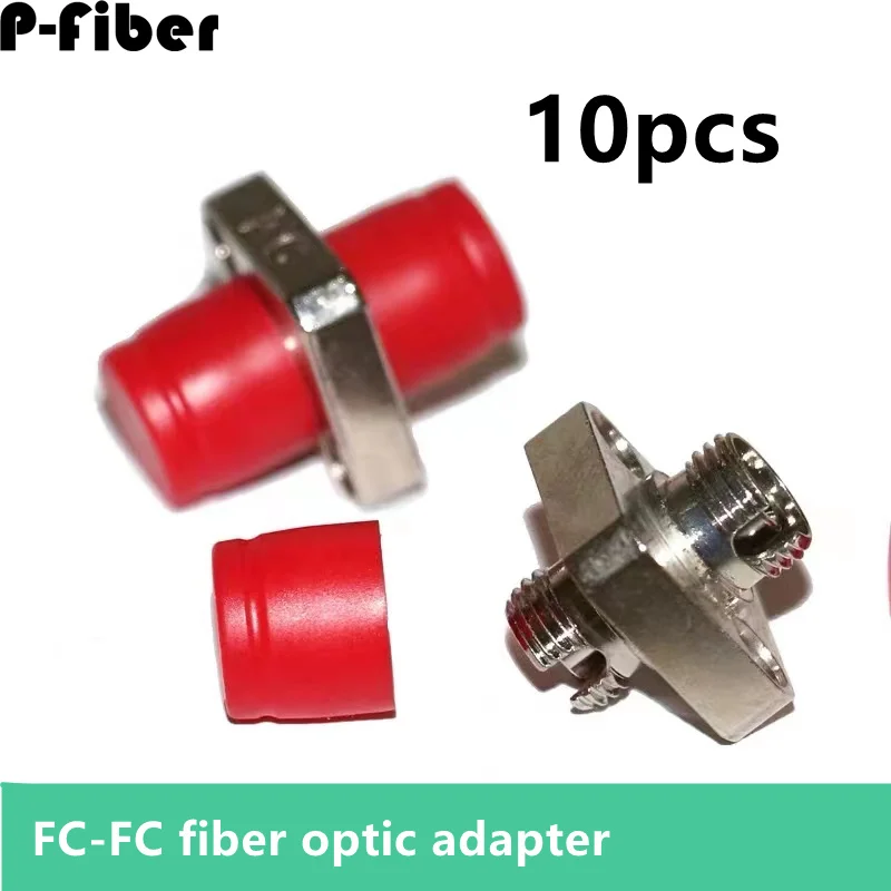 Adaptador de conector do acoplador de fibra óptica, FC-FC Large D-Type FC, Flange Square, ODF Rack, alta qualidade, P-fibra, 10pcs