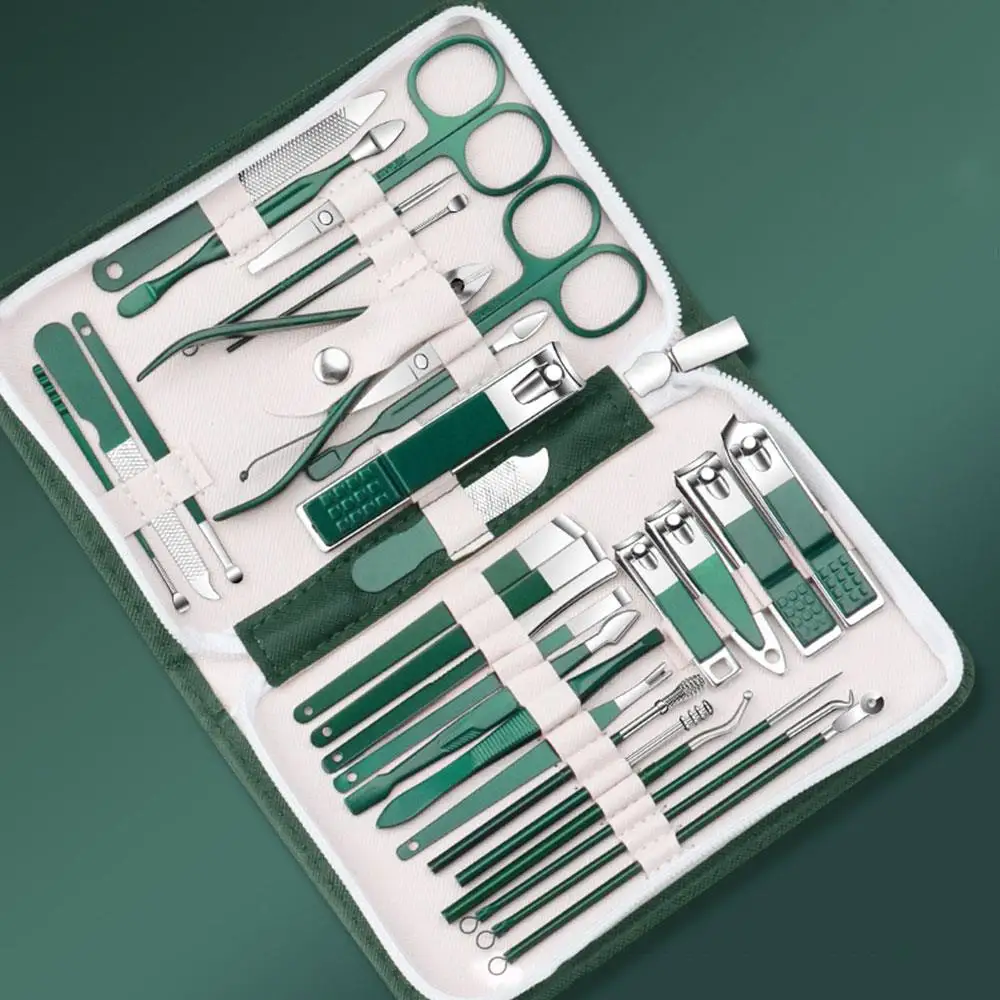 

30 шт., набор градиентных кусачек для ногтей, профессиональный инструмент для удаления пилочек для ногтей, прочный набор инструментов для маникюра из нержавеющей стали с коробкой для хранения