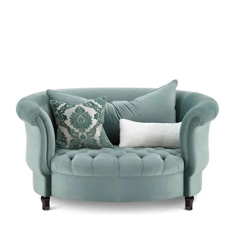Furniture, American high-end living room button-and-rivet sofa
