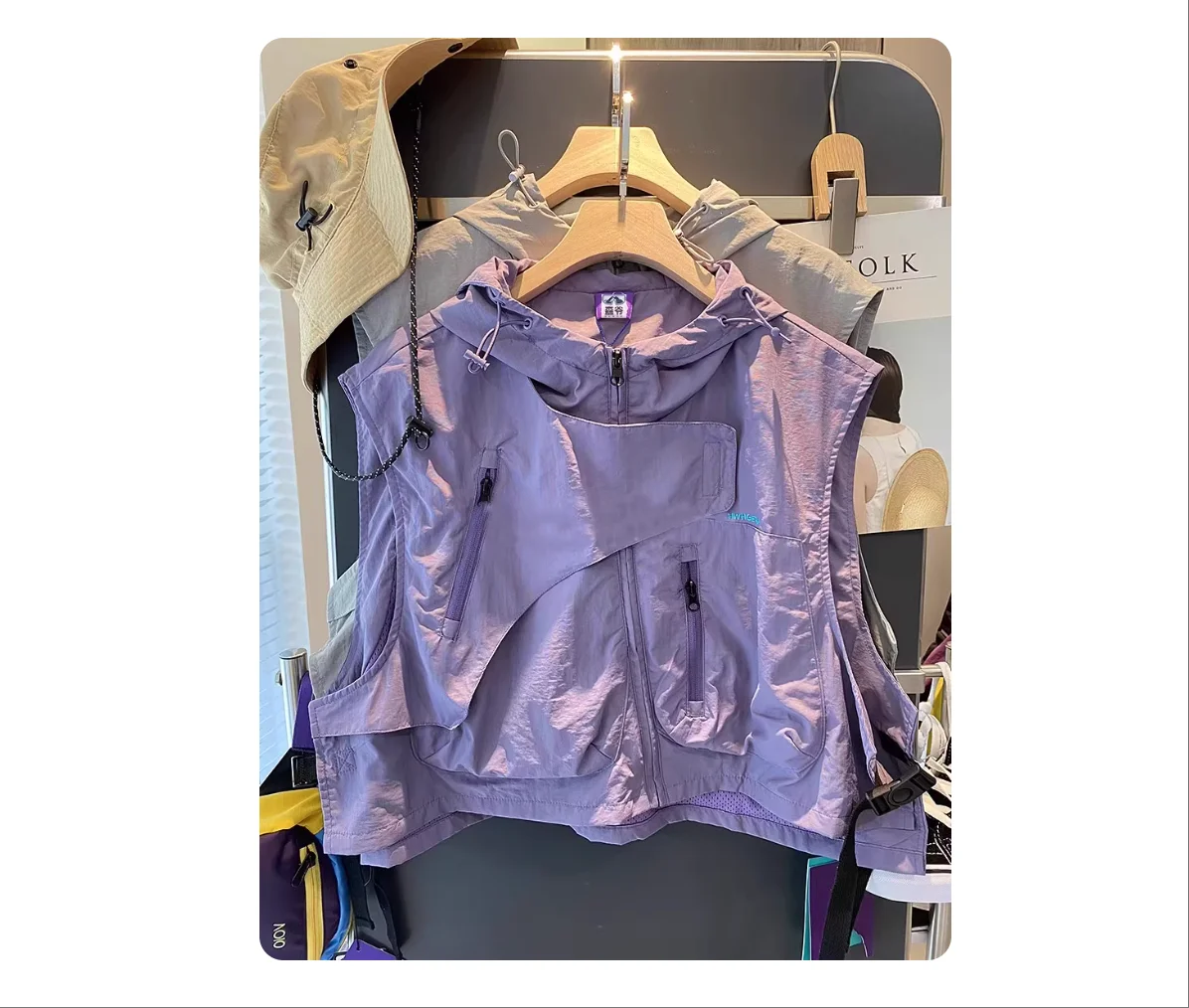 

Весенняя японская функциональная ветрозащитная короткая жилетка для активного отдыха 2026 года, унисекс, для горных видов спорта, многофункциональная майка