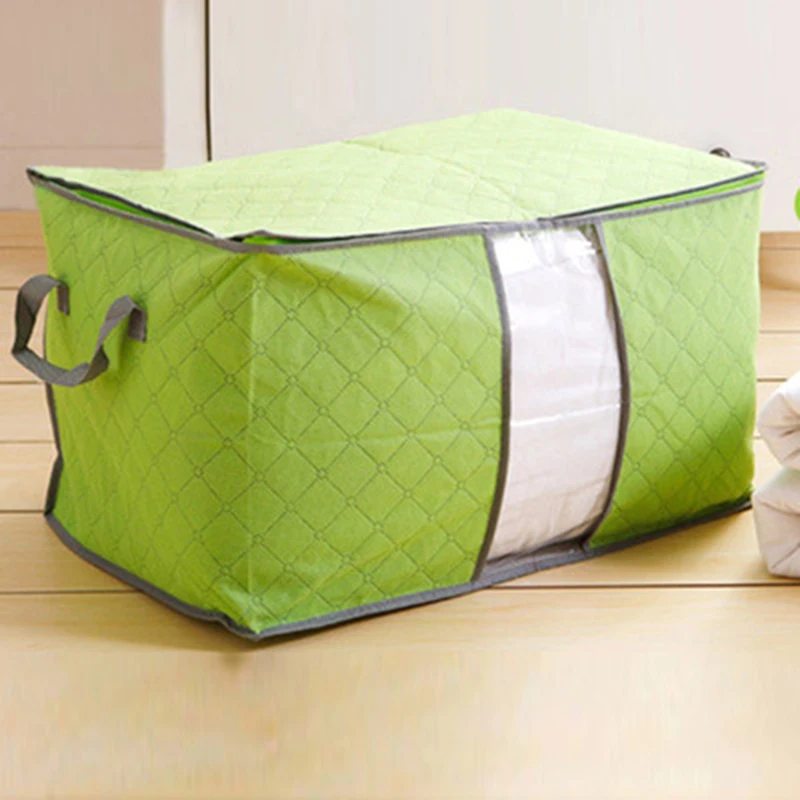 Waterproof Storage Bag Non-Woven Under Bed Closet  Box Quilt  Holder Clothes Organizer Cloth  Bedroom   finishing light