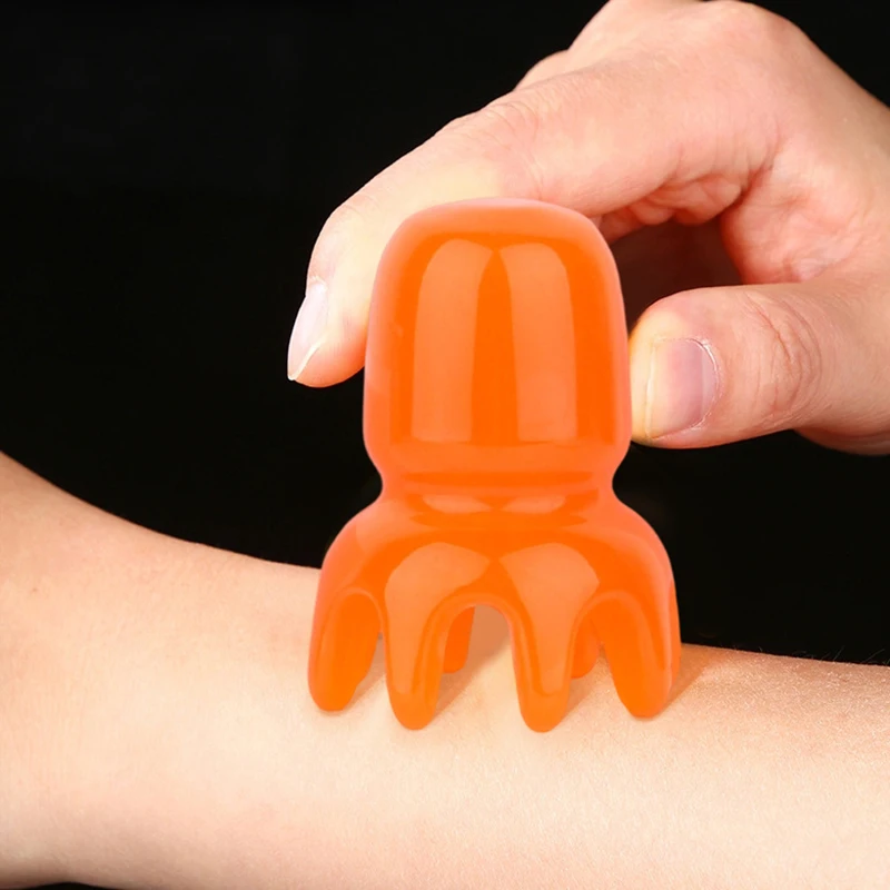 رئيس الأخطبوط مشط الراتنج ميريديان الوخز كشط فروة الرأس عصا للوجه تدليك الجسم فرشاة الوخز بالإبر سبا غوا شا أدوات التجميل