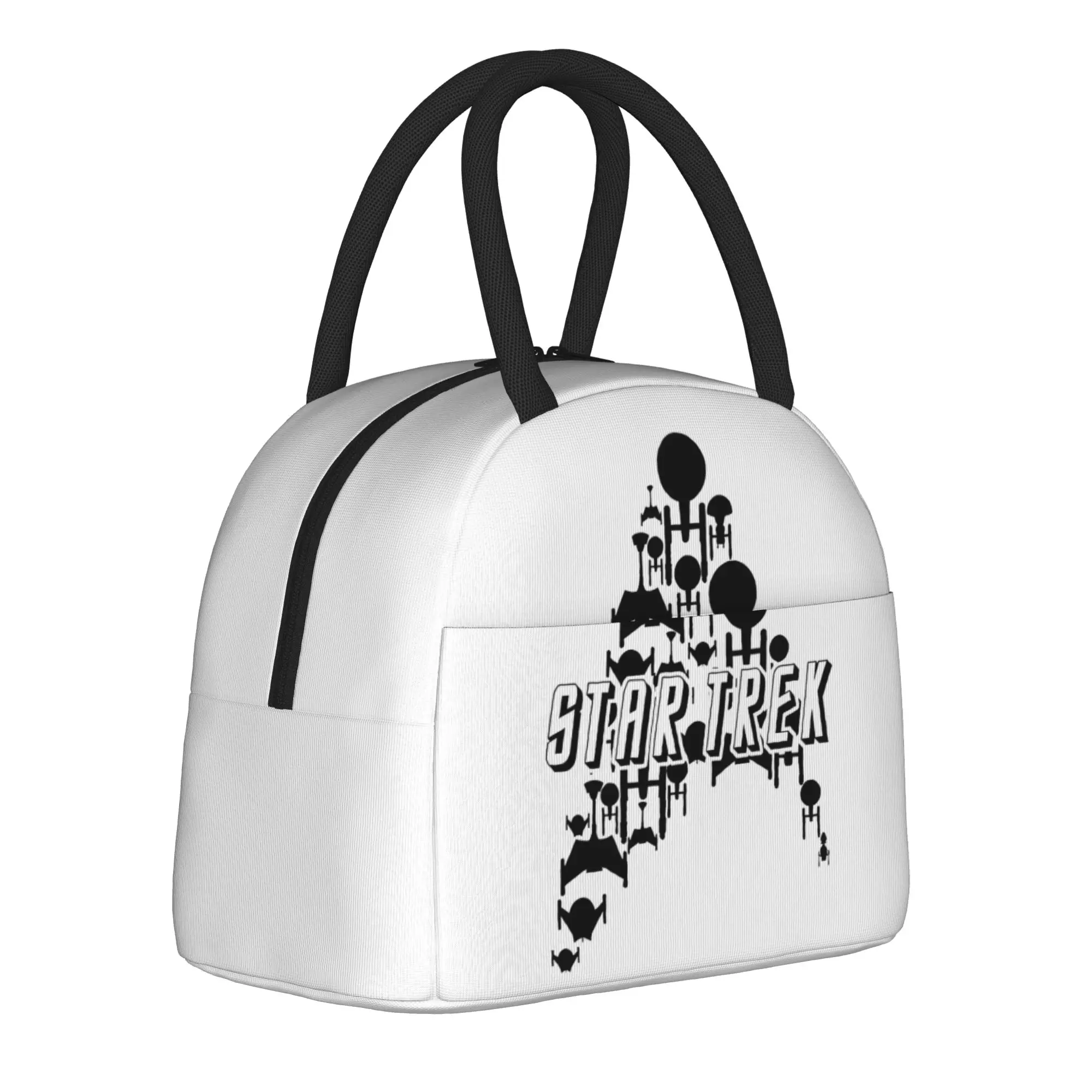 Stars Treks Starship Trek Black Variant Insulated Lunch Bag Large Reusable Cooler Bag Tote Lunch Box School  Travel