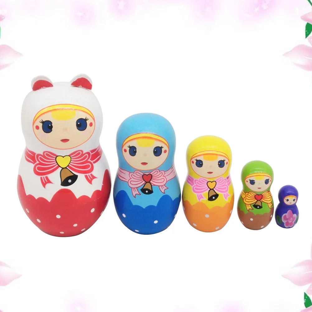 5 個のロシアの入れ子工芸品装飾収納ボックスジュエリーキャンディギフトホームアートコレクション漫画入れ子おもちゃ