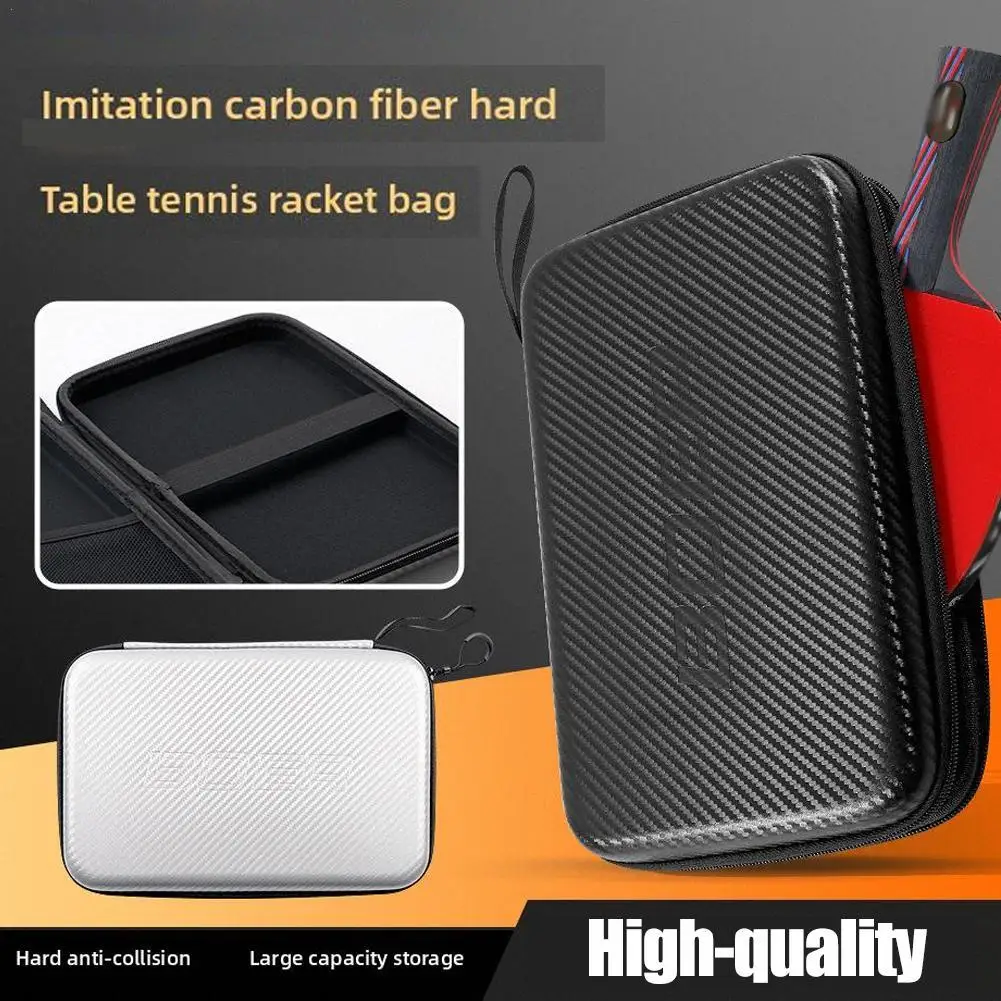 Sport Large Capacity Compartment Organizer Table Tennis Racket Special EVA Carbon Fiber Pattern Hard Racket Bags