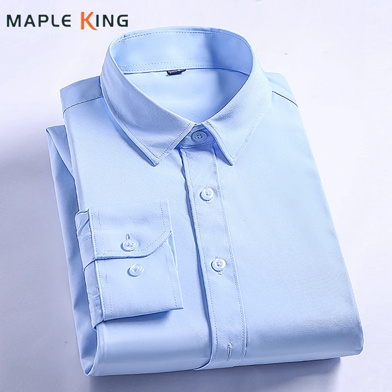 

Мужские роскошные деловые рубашки Chemisette Homme De Luxe 2025, модные однотонные повседневные рубашки с длинными рукавами для мужчин, офисная рабочая одежда