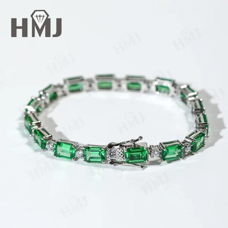 Tennisarmband mit Rubinen, Columbia-Schliff, 925er Sterlingsilber, klassisches Geschenk zum Jahrestag, kein Verblassen, hypoallergen, Top-Qualität – Detail 19