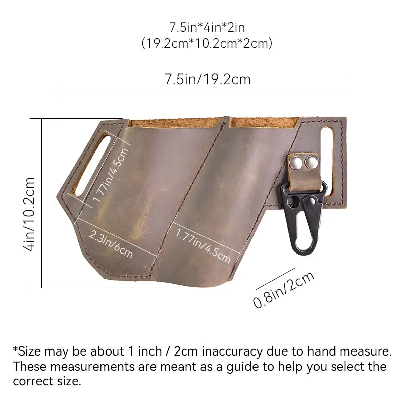 RIYAO funda multiherramienta de cuero genuino para exteriores, cinturón EDC, bolsa multiherramienta, cuchillo, soporte para linterna, cuero