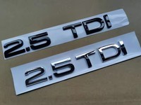 1X Chrome Glossy black ABS 2.5 TDI 2.5TDI Car Body Rear Trunk Emblem Badge Sticker for A3 A4 Accessories