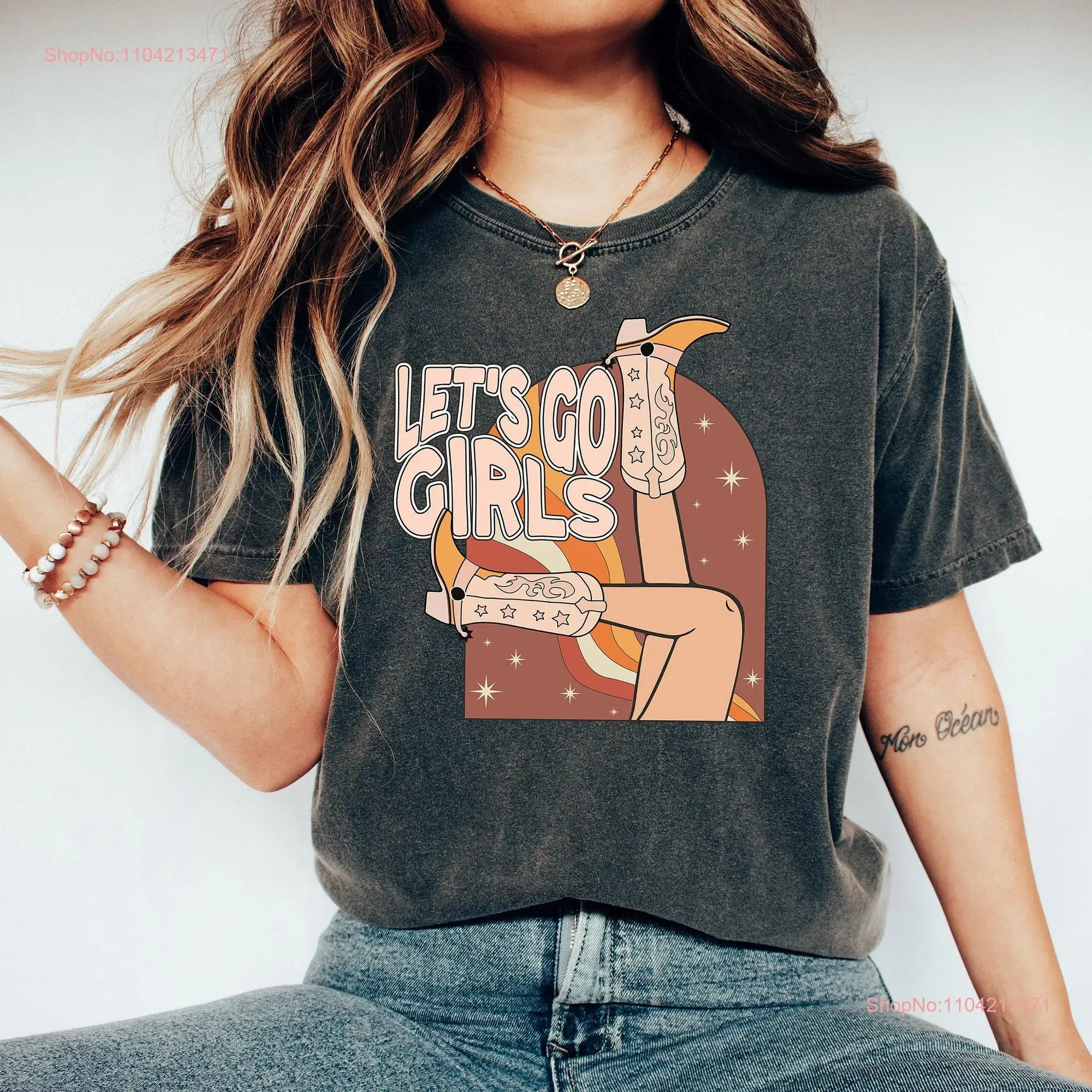 Country Inspired Lets Go Girls T Shirt Nashville Bride Cowgirls Bridesmaid Boots PrinT Cowgirl Bachelorette Boho Bridal Party